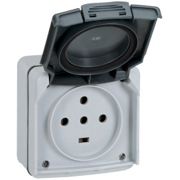 Legrand - Plexo - Prise de courant 3P+N+T 20A - saillie - IP55/IK08 - Réf : 091657