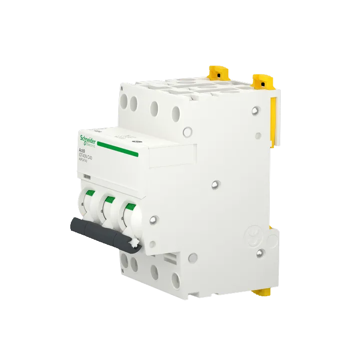 Schneider - Acti9 IDT40T - disjoncteur modulaire - 3p+n - 10A - courbe D - 4500A/6KA - Réf : A9P32710