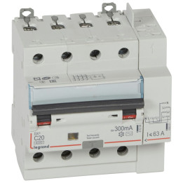 LEGRAND - Disjoncteur différentiel DX3 4P - 20A - 300ma - AC - Réf : 411217