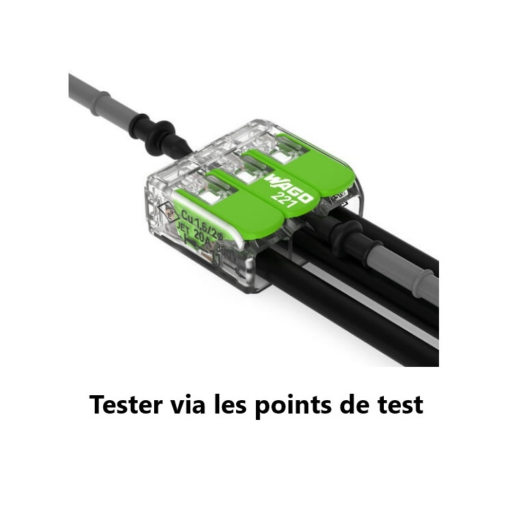 WAGO - Boîte de 25 Bornes GREEN Range auto fils souple / rigide 5 x (0,2 à 4mm2) - Réf : WAG 221-425