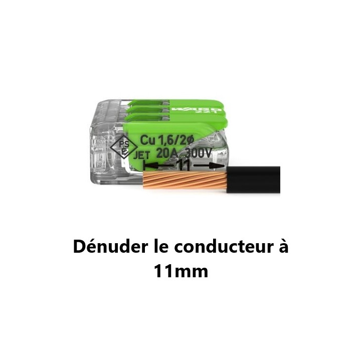 WAGO - Boîte de 25 Bornes GREEN Range auto fils souple / rigide 5 x (0,2 à 4mm2) - Réf : WAG 221-425