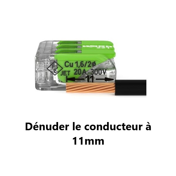 WAGO - Boîte de 25 Bornes GREEN Range auto fils souple / rigide 5 x (0,2 à 4mm2) - Réf : WAG 221-425