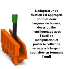 WAGO - Adaptateur de fixation pour bornes 2273 pour rail DIN - Réf.: WAG 2273-500
