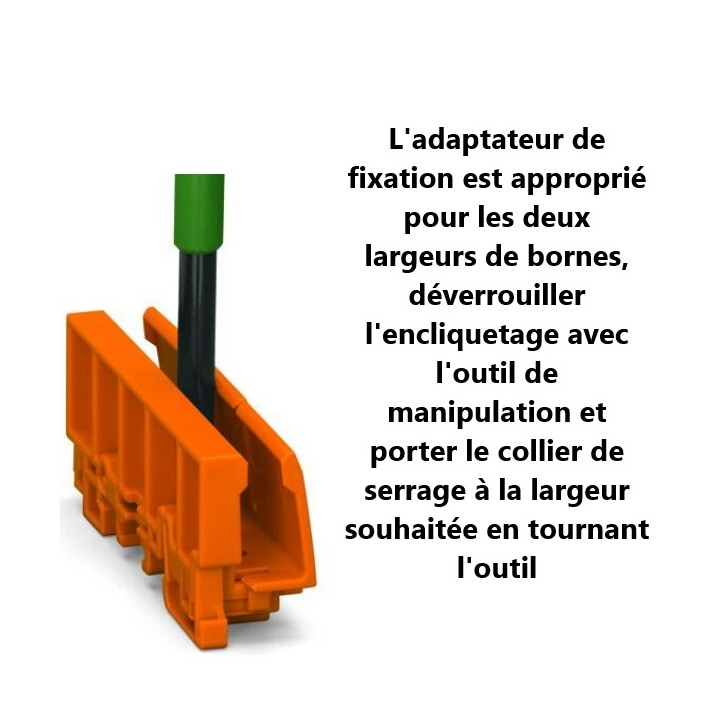 WAGO - Adaptateur de fixation pour bornes 2273 pour rail DIN - Réf.: WAG 2273-500