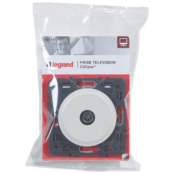 Legrand - Céliane - Prise TV simple mâle Céliane - Blanc - Réf : 099715