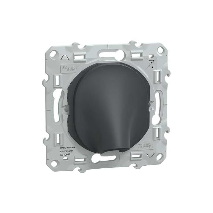 Schneider - Ovalis - Sortie de câble - Fixation VIS/GRIFFES - Anthracite - Réf : S466662