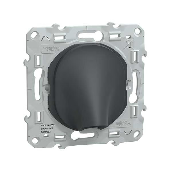 Schneider - Ovalis - Sortie de câble - Fixation VIS/GRIFFES - Anthracite - Réf : S466662