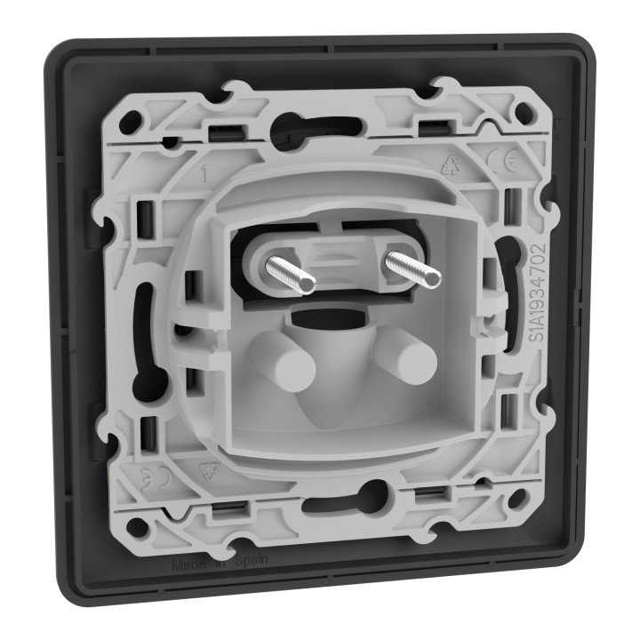 Schneider - Ovalis - Sortie de câble - Fixation VIS/GRIFFES - Anthracite - Réf : S466662