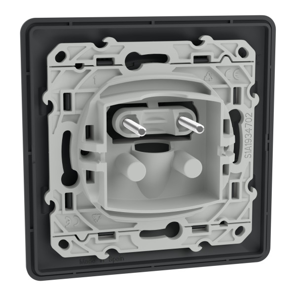 Schneider - Ovalis - Sortie de câble - Fixation VIS/GRIFFES - Anthracite - Réf : S466662
