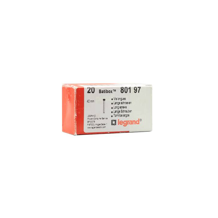 Legrand - Vis longue pour toutes boites Legrand Batibox - longueur 40 mm - Réf : 080197