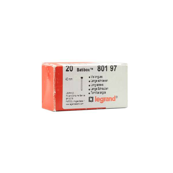 Legrand - Vis longue pour toutes boites Legrand Batibox - longueur 40 mm - Réf : 080197