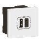 Legrand - Mosaic Link - Prise USB Type-A + USB Type-C - 3A - 15W - 2 modules - Blanc - Réf : 077570L