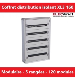 Legrand - Coffret de distribution 120 modules - 5 rangées de 24M - Tout modulaire - XL3 160 - Réf.: 401805