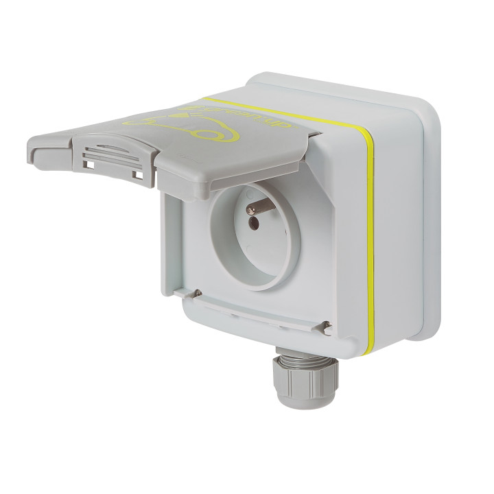 Legrand - Kit prise saillie étanche Green'up véhicule électrique + Disjoncteur diff. - 20A - Type F - Réf : 090471 + 410754