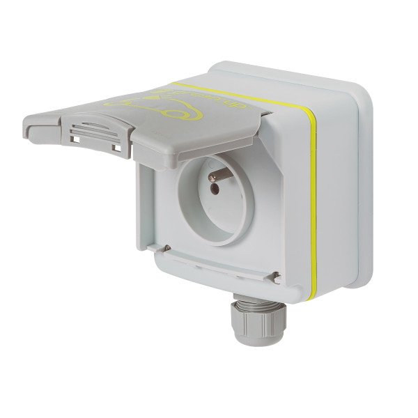 Legrand - Kit prise saillie étanche Green'up véhicule électrique + Disjoncteur diff. - 20A - Type F - Réf : 090471 + 410754