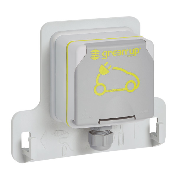 Legrand - Kit prise saillie étanche Green'up véhicule électrique + Disjoncteur diff. - 20A - Type F - Réf : 090471 + 410754