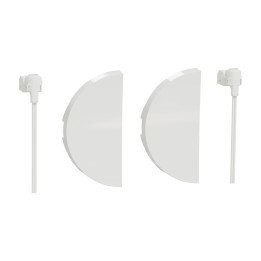 Schneider - Odace 2011 - 2 demi enjoliveurs livré avec 2 LED bleu 0,15 mA connexion par câble - -Blanc - Réf : S520298