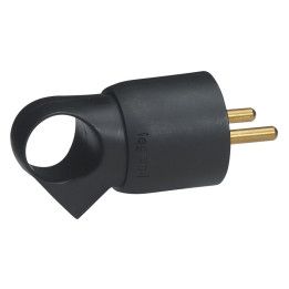 Legrand - Fiche plastique 2P+T 16A à anneau - noir - Réf : 050428