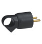 Legrand - Fiche plastique 2P+T 16A à anneau - noir - Réf : 050428