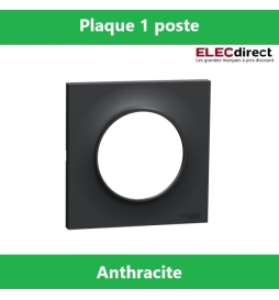 Schneider - Odace - Styl - Plaque 1 poste - Anthracite - Réf : S540702
