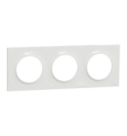 Schneider - Odace 2011 - Styl - Plaque 3 postes - Entraxe 71 mm - Blanc - Réf : S520706