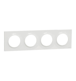 Schneider - Odace 2011 - Styl - Plaque 4 Postes - Entraxe 71 mm - Blanc - Réf : S520708