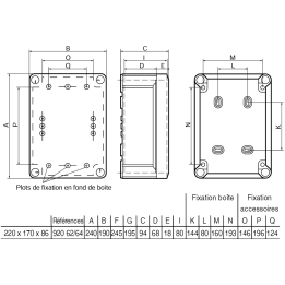 Legrand - Boîte de dérivation étanche IP55 - 220x170x86 - Réf : 092062