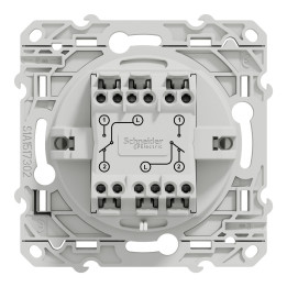 Schneider - Odace - Va et Vient Lumineux/Témoin Led + Va et vient - 10A - Blanc - Réf : S520273