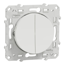 Schneider - Odace - Va et Vient Lumineux/Témoin Led + Va et vient - 10A - Blanc - Réf : S520273