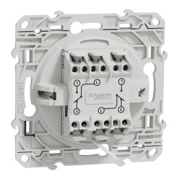 Schneider - Odace 2011 - Va et Vient Lumineux/Témoin Led + Va et vient - 10A - Aluminium - Réf : S530273