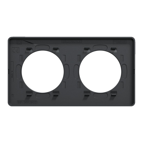 Schneider - Odace 2011 - Touch - Plaque 2 postes - Entraxe 71 mm - Anthracite - Réf : S540804