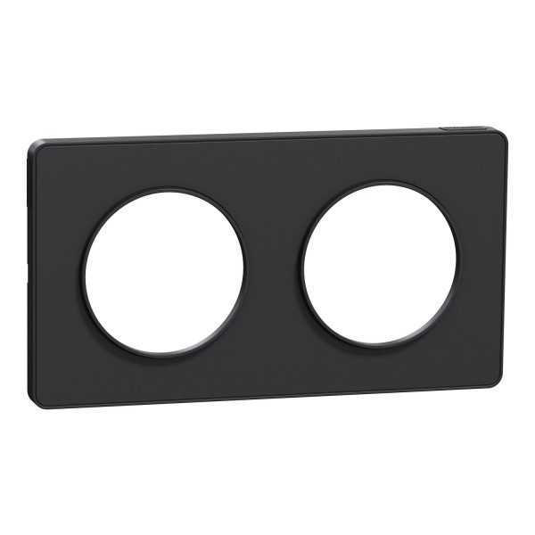 Schneider - Odace - Touch - Plaque 2 postes - entraxe 71 mm - Anthracite - Réf : S540804