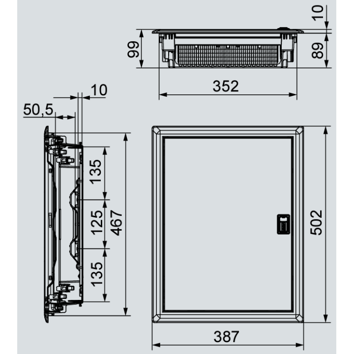 Digital electric - Coffret encastré vide - IP40 porte métal extra plate - 2 rangées - 28 mod - Réf : 07434