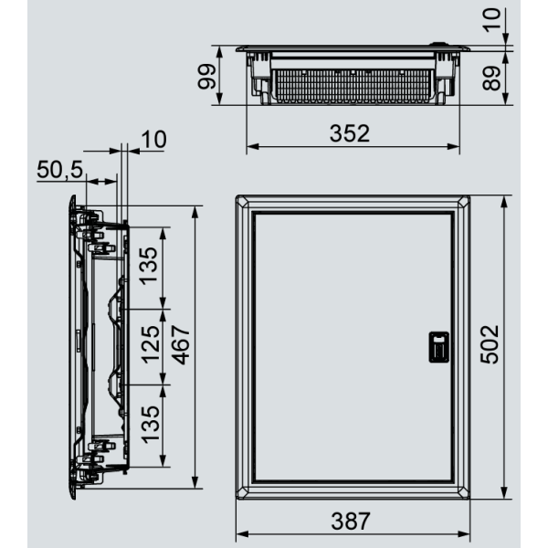 Digital electric - Coffret encastré vide - IP40 porte métal extra plate - 2 rangées - 28 mod - Réf : 07434