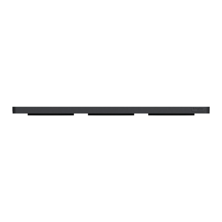 Schneider - Odace 2011 - Touch - Plaque 3 postes - Entraxe 71 mm - Aluminium brossé avec liseré anthracite - Réf : S540806J