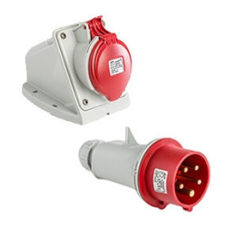 Digital - Prise de Courant Européenne socle 3P+T+N 16A + Fiche mâle - 380V IP 44 - 51216+51316