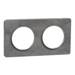 Schneider - Odace - Touch - Plaque 2 postes - entraxe 71 mm - ALU finition ardoise - Réf : S530804V