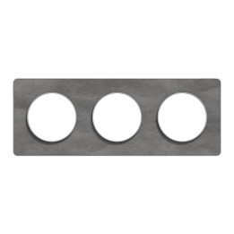 Schneider - Odace 2011 - Touch - Plaque 3 postes - Entraxe 71 mm - Aluminium finition ardoise - Réf : S530806V