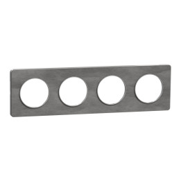 Schneider - Odace - Touch - Plaque 4 postes - entraxe 71 mm - ALU finition ardoise - Réf : S530808V