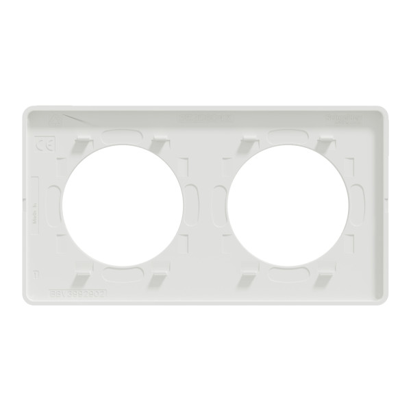 Schneider - Odace 2011 - Touch - Plaque 2 postes - Entraxe 71 mm - Blanc - Réf : S520804