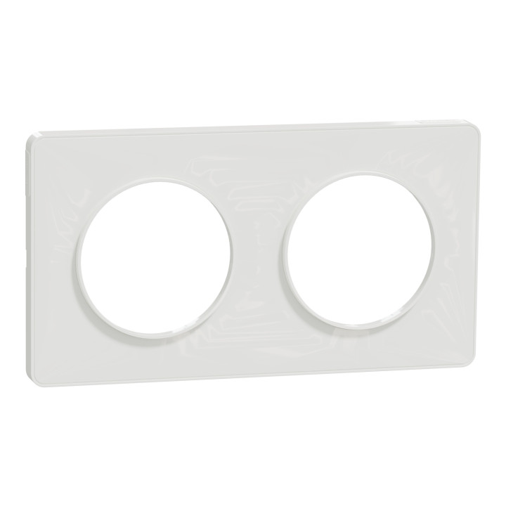 Schneider - Odace - Touch - Plaque 2 postes - Entraxe 71 mm - Réf : S520804