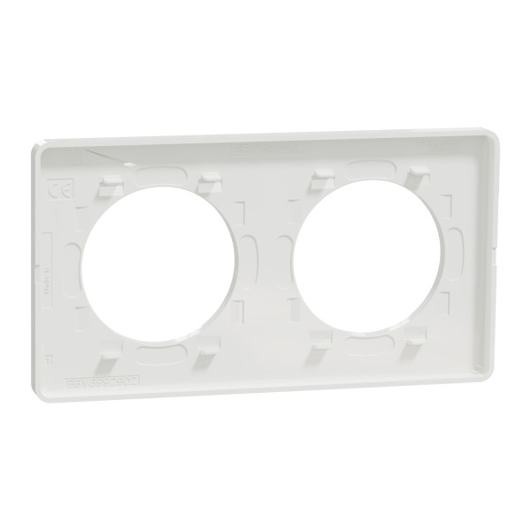 Schneider - Odace 2011 - Touch - Plaque 2 postes - Entraxe 71 mm - Blanc - Réf : S520804