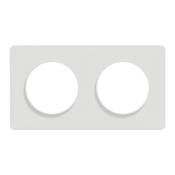 Schneider - Odace 2011 - Touch - Plaque 2 postes - Entraxe 71 mm - Blanc - Réf : S520804
