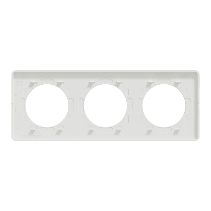 Schneider - Odace 2011 - Touch - Plaque 3 postes - Entraxe 71 mm - Blanc - Réf : S520806