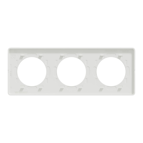 Schneider - Odace 2011 - Touch - Plaque 3 postes - Entraxe 71 mm - Blanc - Réf : S520806