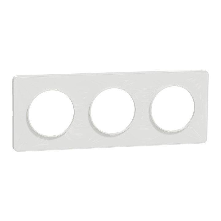 Schneider - Odace - Touch - Plaque 3 postes - entraxe 71 mm - Blanc - Réf : S520806