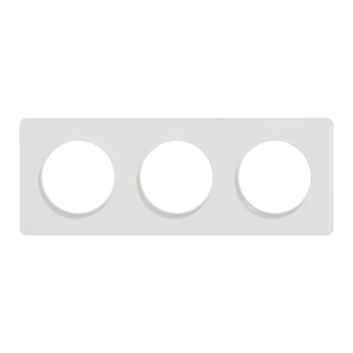 Schneider - Odace 2011 - Touch - Plaque 3 postes - Entraxe 71 mm - Blanc - Réf : S520806