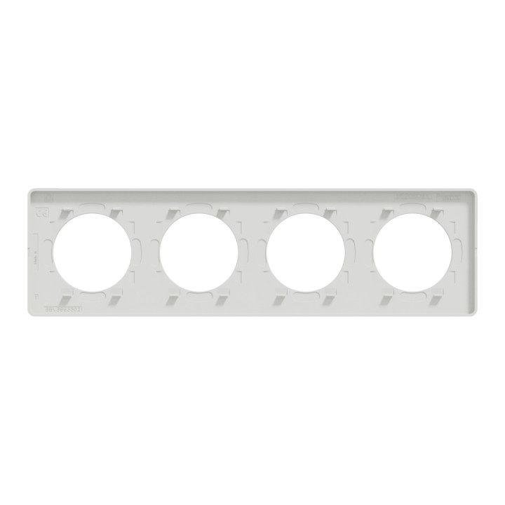 Schneider - Odace 2011 - Touch - Plaque 4 postes - Entraxe 71 mm - Blanc - Réf : S520808