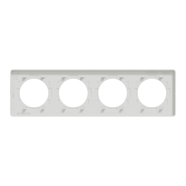 Schneider - Odace 2011 - Touch - Plaque 4 postes - Entraxe 71 mm - Blanc - Réf : S520808