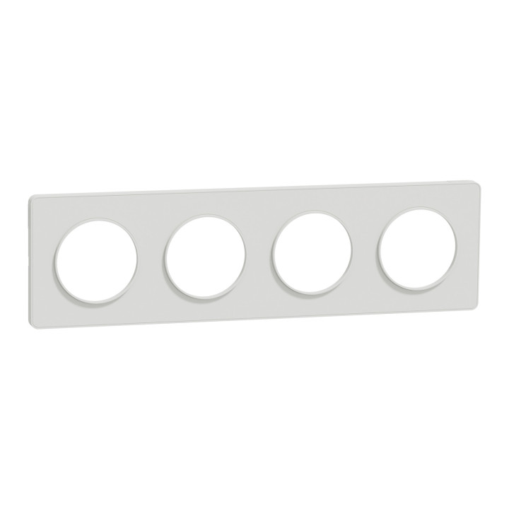 Schneider - Odace 2011 - Touch - Plaque 4 postes - Entraxe 71 mm - Blanc - Réf : S520808